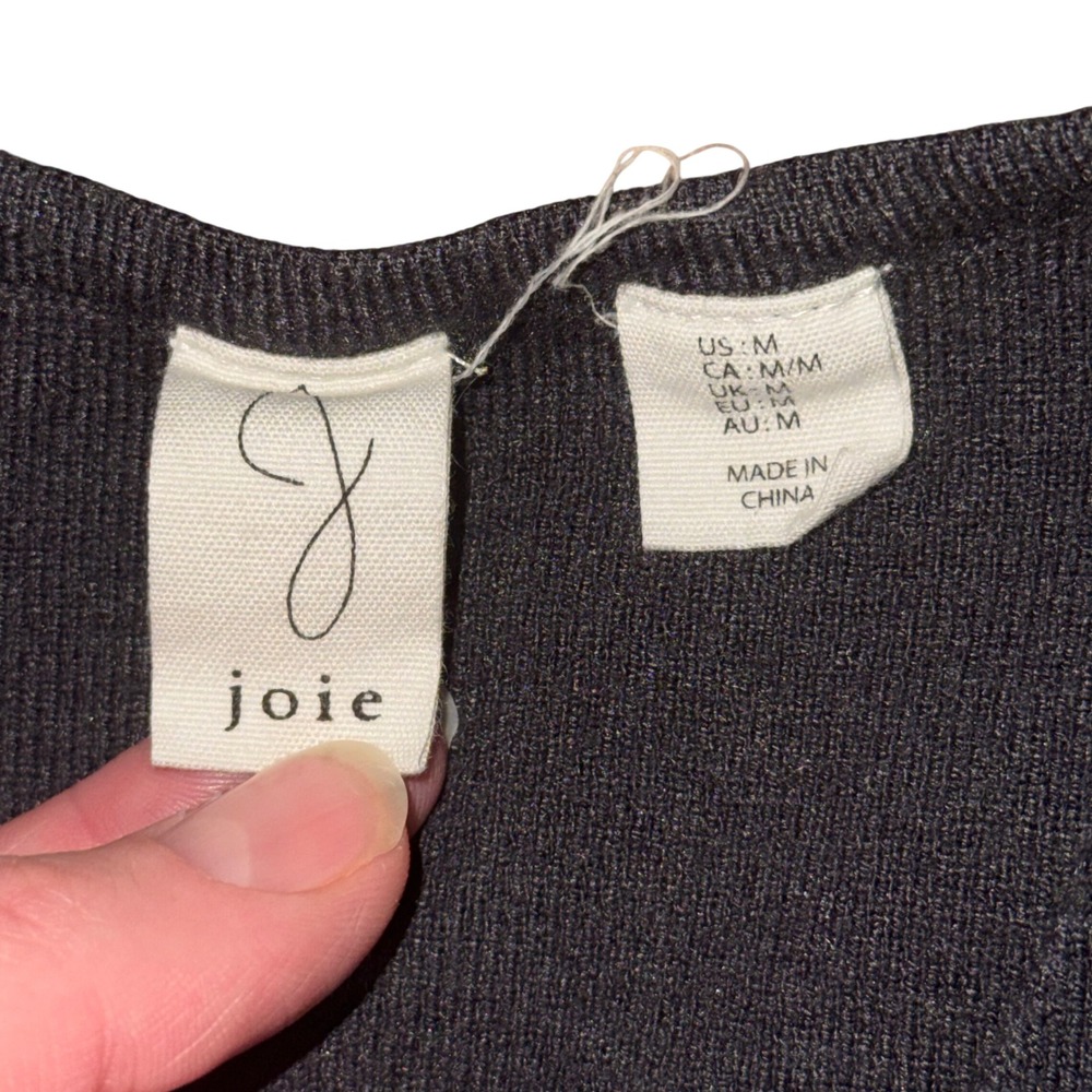 Joie Charcoal White Striped Knit Two Piece Top Maxi Skirt Matching Set Size M - Picture 5 of 6